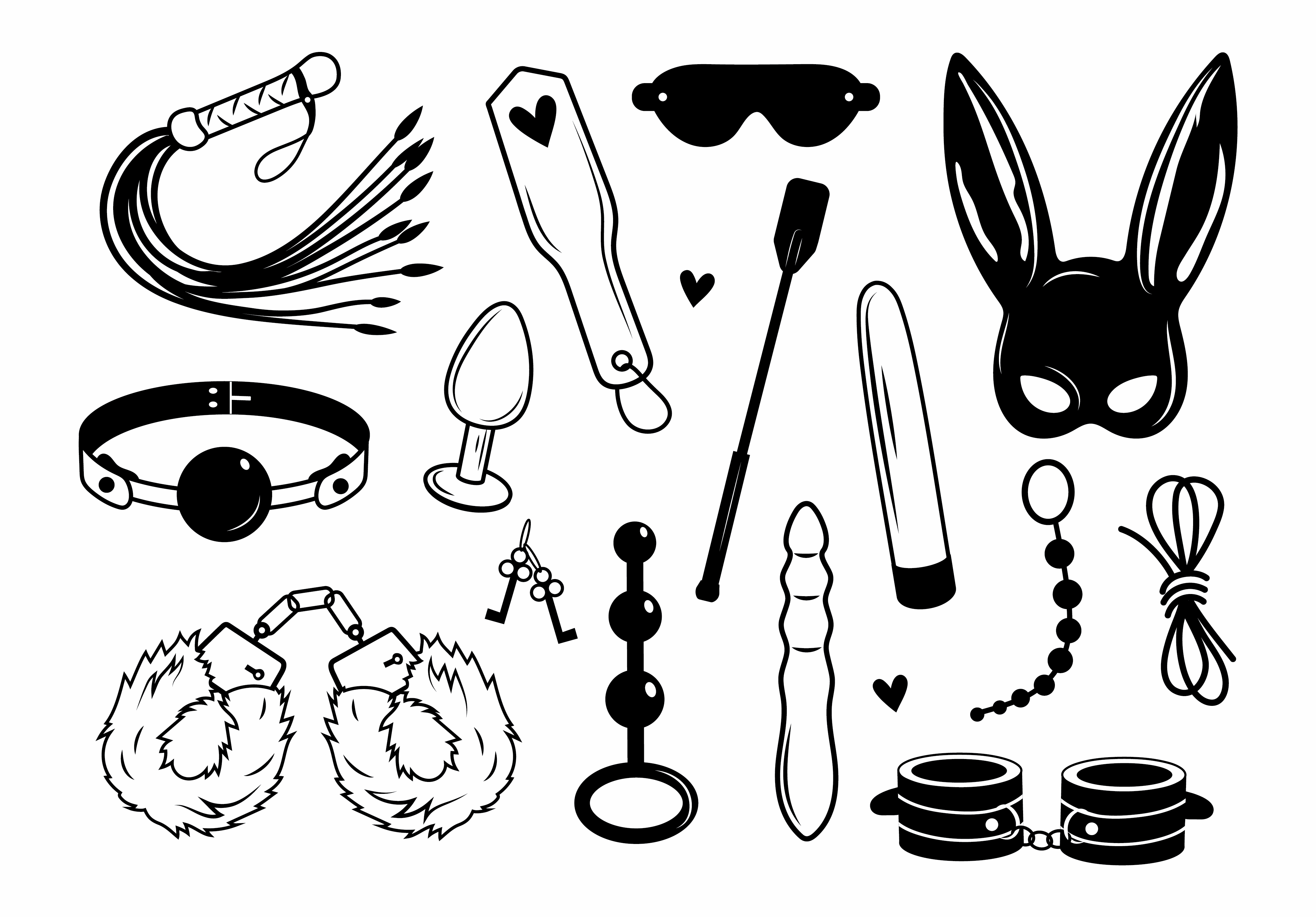Illustrated collection of kink education tools